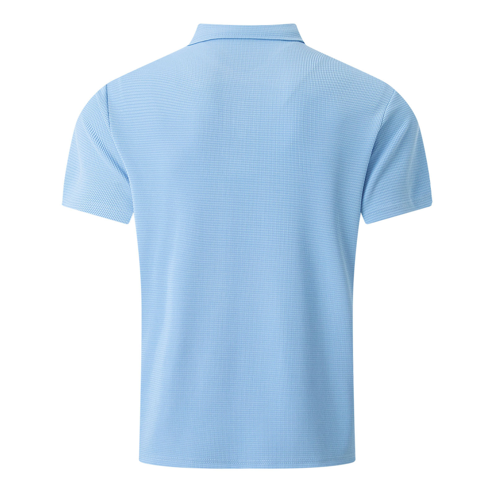 thumbnail image 5 of Camiseta informal de manga corta con solapa para hombre, camisetas de verano lisas para la playa y las vacaciones, 5 of 5